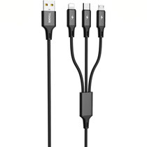 Cable USB-C + Micro USB + Lightning Yookie EC06 - 1 Metro