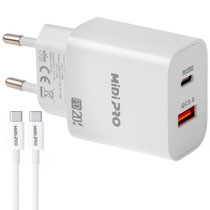 Cargador Midi Pro MDP-20WD Bivolt - Cable USB-C