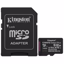 Cartão de Memória Kingston Canvas Select Plus Micro SDXC 512GB Classe 10 150MB/s
