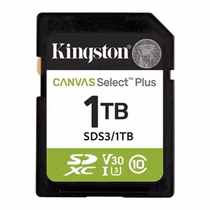 Cartão de Memória Kingston Canvas Select Plus SDXC 1TB Classe 10 150MB/s