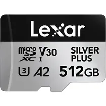 Cartão de Memória Lexar Silver Plus Micro SDXC 512GB 205MB/s