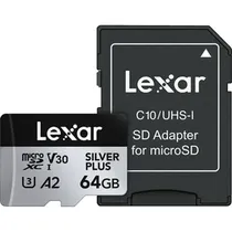 Tarjeta de Memoria Lexar Silver Plus Micro SDXC 64GB 205MB/s