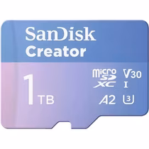 Cartão de Memória Sandisk Creator Micro SDXC 1TB 190MB/s