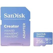 Cartão de Memória Sandisk Creator Micro SDXC 256GB 190MB/s