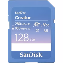 Cartão de Memória Sandisk Creator SDXC 128GB 280MB/s