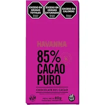 Chocolate Havanna 85% Cacau Puro 80G