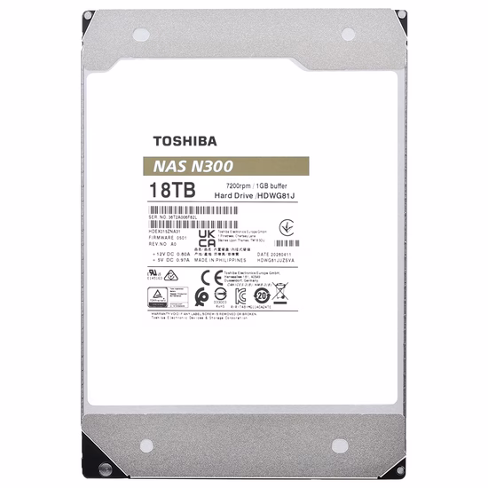HD Toshiba N300 NAS HDWG81JXZSTA 18TB 3.5" 7200RPM 512MB