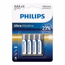 Pilha Philips AAA Ultra Alcalina LR03E4B/97 - 4 Unidades
