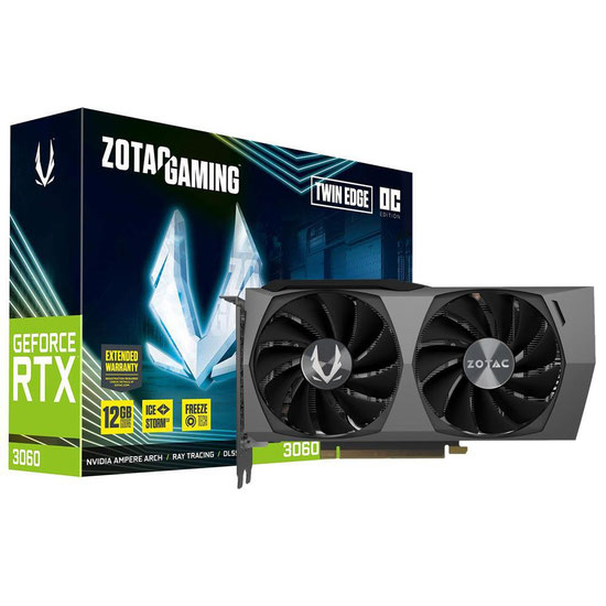 Placa de Vídeo Zotac GeForce RTX3060 Twin Edge OC 12GB GDDR6 PCI