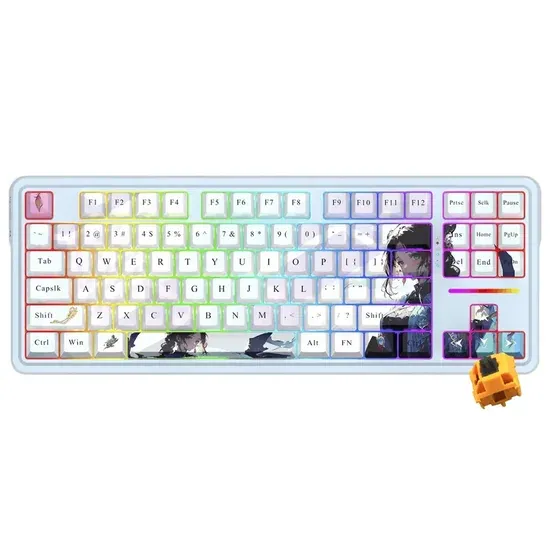 Antonium Pro K728AK-RGB-Pro — Bluetooth • wireless 2,4 GHz • USB-C • switch azul