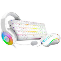 Teclado Redragon Essentials S129W USB Com Mouse / Fone de Ouvido