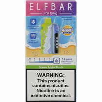 Vaper Descartável Elfbar Ice King Summer Edition Green Apple Slush 40000 Puffs