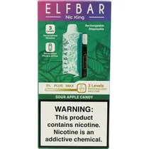 Vaper Descartável Elfbar Nic King Sour Apple Candy 40000 Puffs