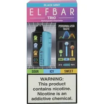Vaper Descartável Elfbar Trio Black Mint 40000 Puffs