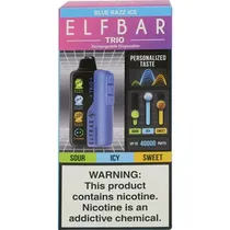 Vaper Descartável Elfbar Trio Blue Razz Ice 40000 Puffs