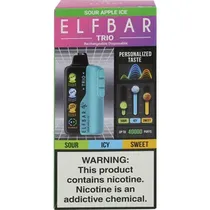 Vaper Descartável Elfbar Trio Sour Apple Ice 40000 Puffs
