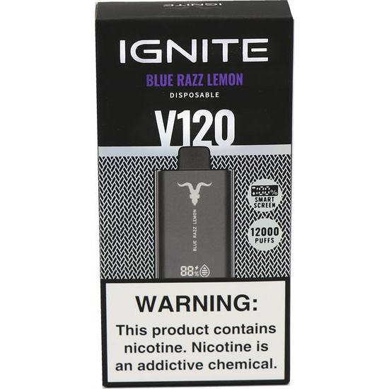 Vaper Descartável Ignite V120 Blue Razz Lemon 12000 Puffs