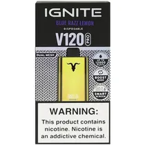Vaper Descartável Ignite V120 Pro Gold Blue Razz Lemon 12000 Puffs