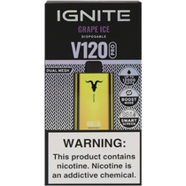 Vaper Descartável Ignite V120 Pro Gold Grape Ice 12000 Puffs