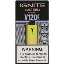 Vaper Descartable Ignite V120 Pro Gold Mango Crema 12000 Puffs