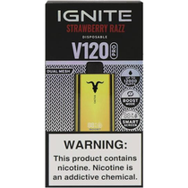 Vaper Descartável Ignite V120 Pro Gold Strawberry Razz 12000 Puffs
