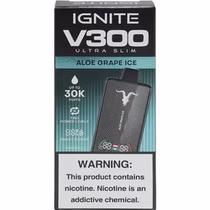 Vaper Descartável Ignite V300 Ultra Slim Aloe Grape Ice 30000 Puffs