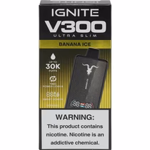 Vaper Descartável Ignite V300 Ultra Slim Banana Ice 30000 Puffs