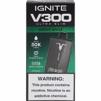 Vaper Descartável Ignite V300 Ultra Slim Green Apple 30000 Puffs