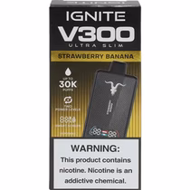 Vaper Descartável Ignite V300 Ultra Slim Strawberry Banana 30000 Puffs
