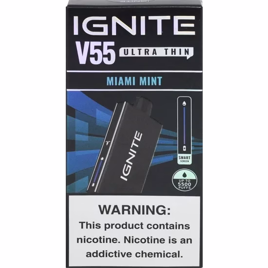 Vaper Descartável Ignite V55 Ultra Thin Miami Mint 5500 Puffs