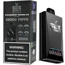 Vaper Descartável Sex Addict S280 Strawberry Banana Ice 28000 Puffs