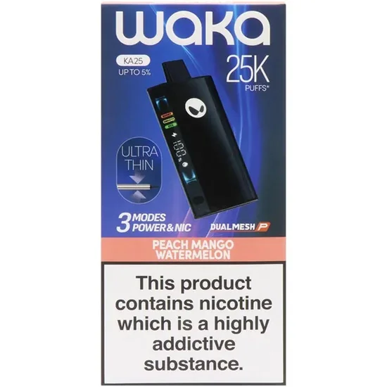 Vaper Descartável Waka KA25 Peach Mango Watermelon 25000 Puffs