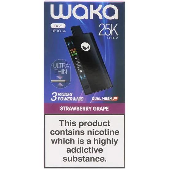 Vaper Descartável Waka KA25 Strawberry Grape 25000 Puffs