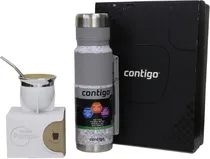 Combo Matero Contigo Garrafa Térmica 1.1L + Cuia + Bomba - Branco