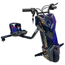 Triciclo Elétrico Hye TR02 / Bluetooth / Speaker / LED / 8.5" - Blue Red Lightning