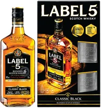 Whisky Label 5 Classic Black com 2 Copos 700ML