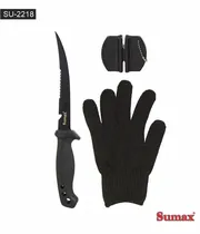 Sumax Combo de Pesca SU-2218 Cuchillo/Afilador/Guante