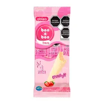 Wafer Arcor Bon O Bon Morango Crunchy Cobertura Chocolate Branco Pacote 81G