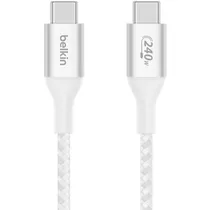 Cabo Belkin Boostcharge 2M USB-C/USB-C 240W Braided Branco - CAB015BT2MWH