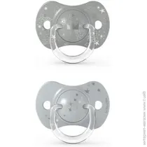 Suavinex Nuery Chupete Fisiologico +18M 2U Spread Joy Polipropileno/Silicona 18M+ Gris