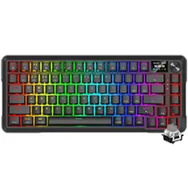 Teclado Gamer Mecânico Redragon K724RGB-Pro Behemoth Pro Wireless / RGB / Inglês - Preto