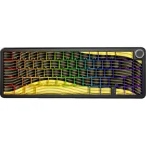 Teclado Gamer Attack Shark X65PRO 60% Mecânico Magnético (Hall Effect) RGB Sem Fio - Yellow/Black (Inglês)
