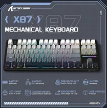 Teclado Mecanico Wireless Attack Shark X87 RGB/ 80%/ Tri-Mode/ SW(Linear)/ Moonlight