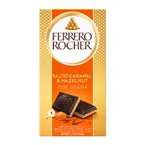 Barra Chocolate Ferrero Rocher 70% Caramelo Salgado e Avelã 3.1OZ 90G