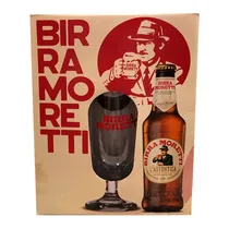 Kit Cerveja Birra Moretti 4 Long Neck 330ML + 1 Copo Personalizado