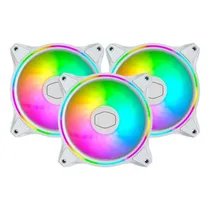 Cooler Fan de Gabinete Kit com 3 Cooler Master Masterfan MF120 Halo White Edition MFL-B2DW-183PA-R1, 12 X 12, Argb 3-Pinos, 120MM, Branco