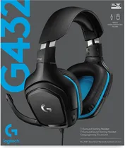 Auricular Logitech G432 Surround Gaming (981-000769) Black/Blue