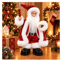 Enfeite de Natal Papai Noel com Canto e Iluminação