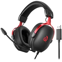 Headset Gamer QCY Heroad VN200 Pro / com Fio - Preto / Vermelho (BH25H7GMA)