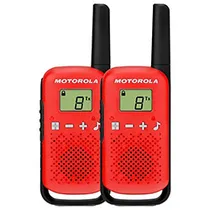 Walkie Talkie Motorola T110 FRS / GMRS / 16 Millas - Negro / Rojo